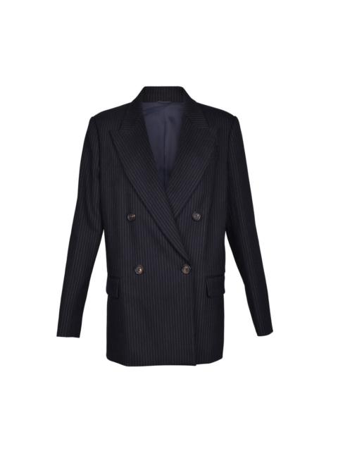 Brunello Cucinelli Brunello Cucinelli Blue Virgin Wool Pinstripe Blazer