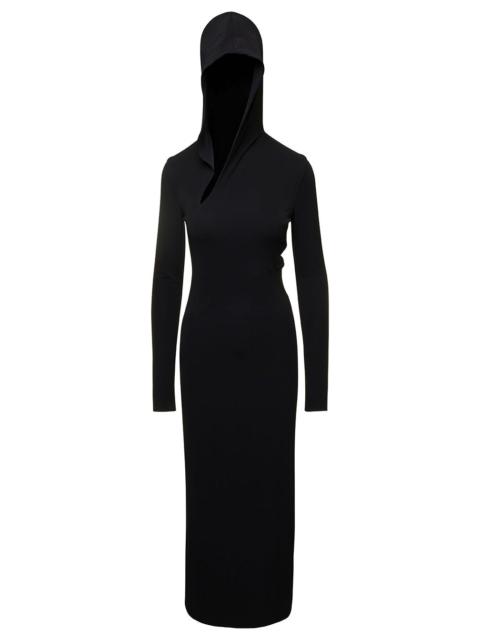 VERSACE Versace Women Black Cut-Out Hooded Maxi Dress In Viscose Woman