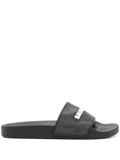 BALENCIAGA Logo-embossed Pool Slides