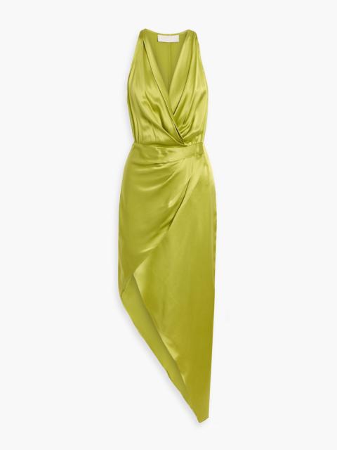 Other Designers Wrap-effect silk-satin midi dress