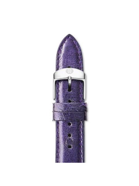 Michele - Michele Ladies 16mm Dark Purple Ostrich Leather Watch Strap MS16AA190500