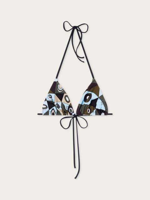 PUCCI OCCHI PRINT TRIANGLE BIKINI TOP