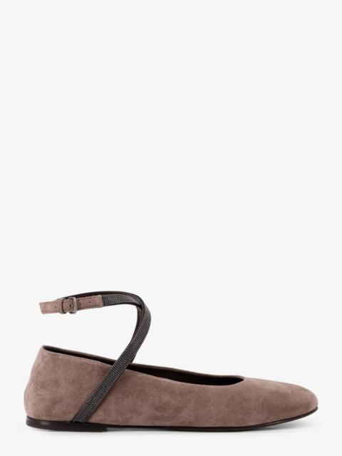 Brunello Cucinelli Brunello Cucinelli Suede Ballerinas With Monili Detail