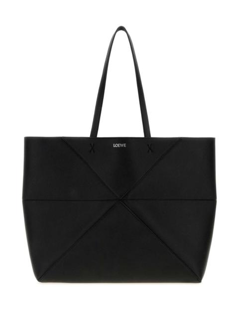 Loewe Loewe Women Black Leather Large Puzzle Fold Shopping Bag