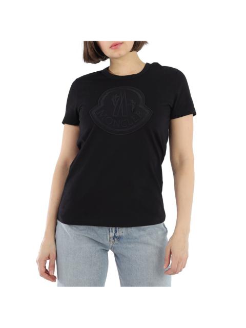 Moncler Ladies Logo Patch T-Shirt in Black