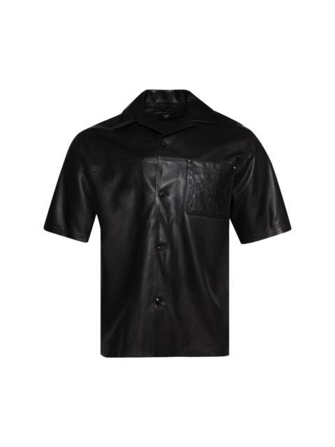 Amiri MA Leather Camp Shirt 'Black'