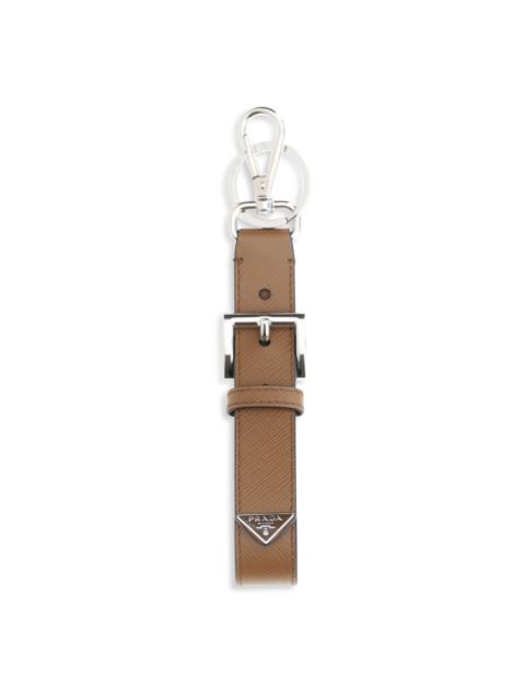Prada Prada Men Keyring In Saffiano Leather With Triangle Logo