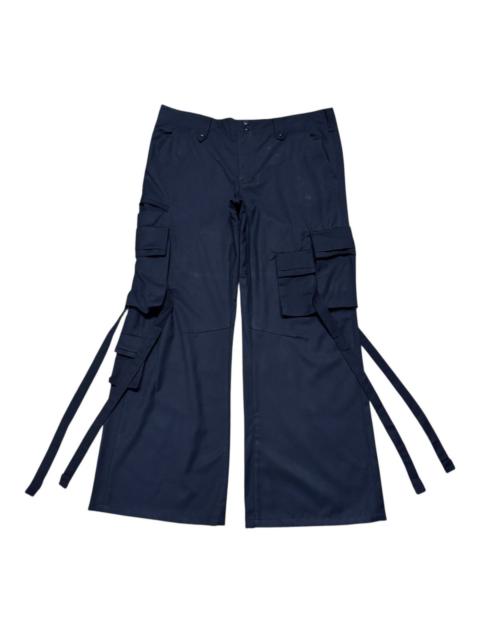 Other Designers Tornado Mart Rayon Black Utility Wide leg Cargo Pants