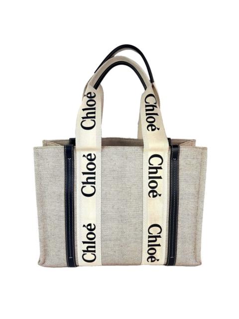 Chloé Chloé Brown Canvas Woody Ribbon Medium Tote (Authentic Pre-Loved)