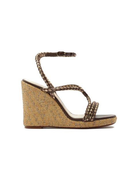 ALEXANDRE BIRMAN Elba Leather Wedge Sandals multi