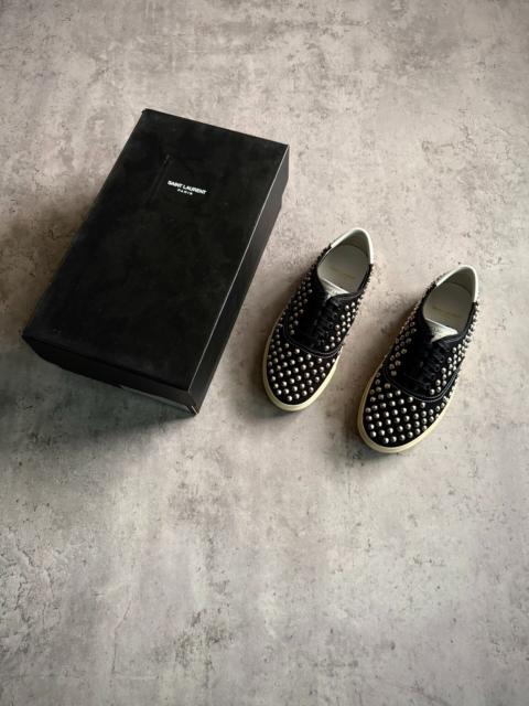SAINT LAURENT Saint Laurent Paris 15SS Black Studded Canvas Low-Top Sneakers by Hedi Slimane