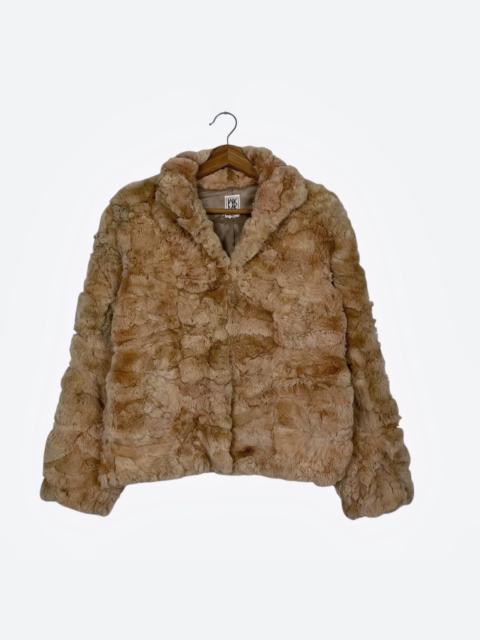 Other Designers Michel Klein Chunky Brown Rabbit Fur Coat