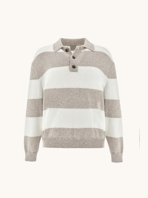 Paul & Shark KNIT POLO IN PIUMA COTTON WITH STRIPED PATTERN