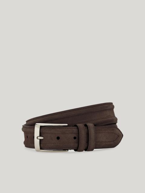 Canali SUEDE CALFSKIN BELT WITH DOUBLE WORKMANSHIP