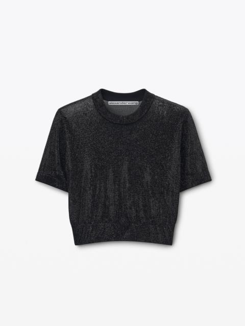 Alexander Wang Black Clear Bead Hotfix Crewneck Tee
