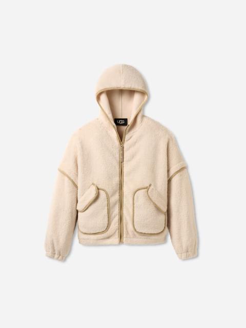 UGG ® Women's Mariella ®fluff Zip Hoodie Polyester Tops in Cream