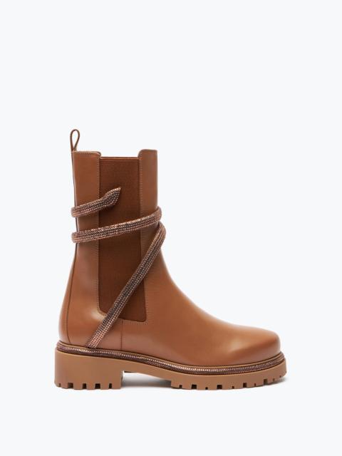 RENE CAOVILLA Cleo Crystal Hazelnut Bootie 25