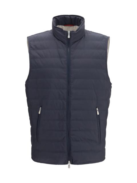 Brunello Cucinelli Brunello Cucinelli Sleeveless Padded Gilet Navy+Geyser
