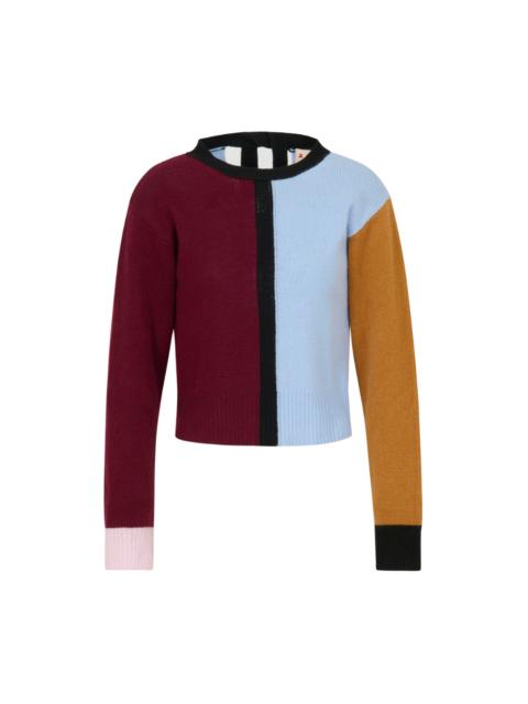 Marni COLOR BLOCK TIE SWEATER