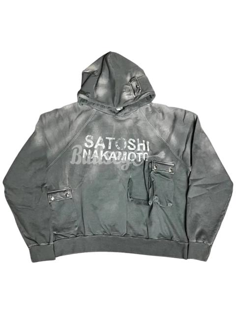 SATOSHI NAKAMOTO SATOSHI CARGO HOODIE (WASHED BLACK)