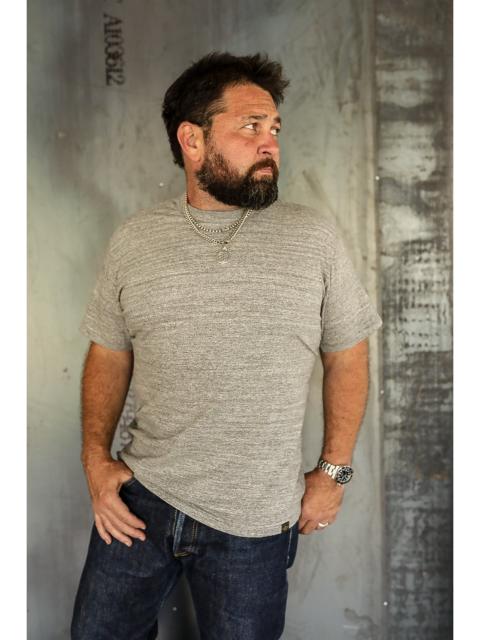 Iron Heart 6.5OZ LOOPWHEEL CREW NECK T-SHIRT WITH LONGER BODY - HEATHER GREY IHT-1610L-GRY