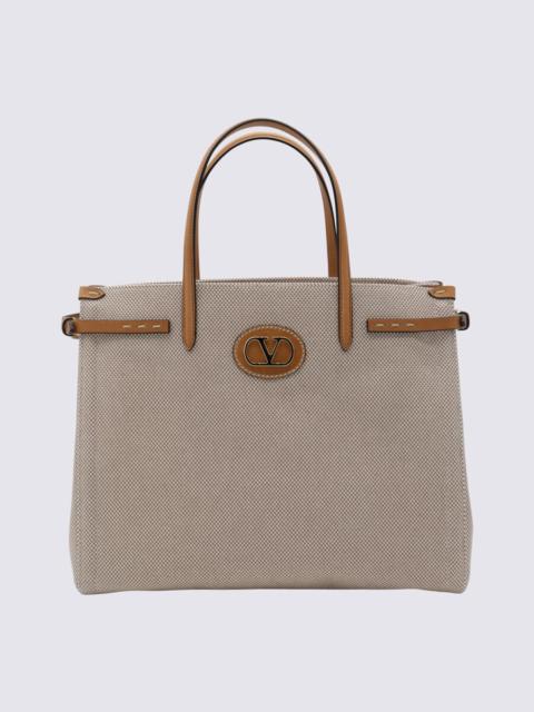 Valentino Valentino Garavani Natural Cotton And Leather Antibes Tote