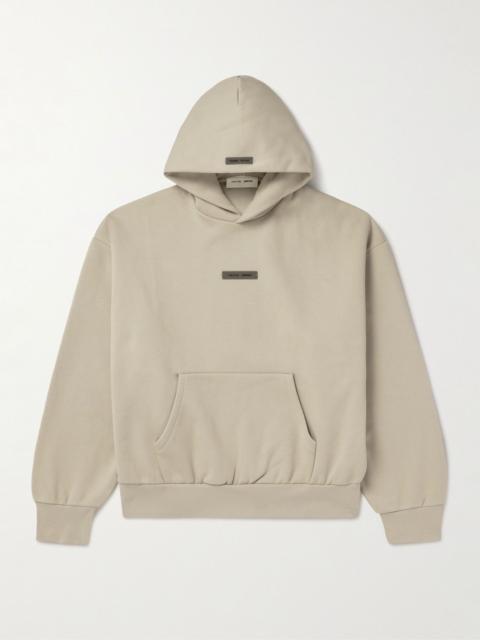 ESSENTIALS Oversized Logo-Appliquéd Cotton-Blend Jersey Hoodie Beige