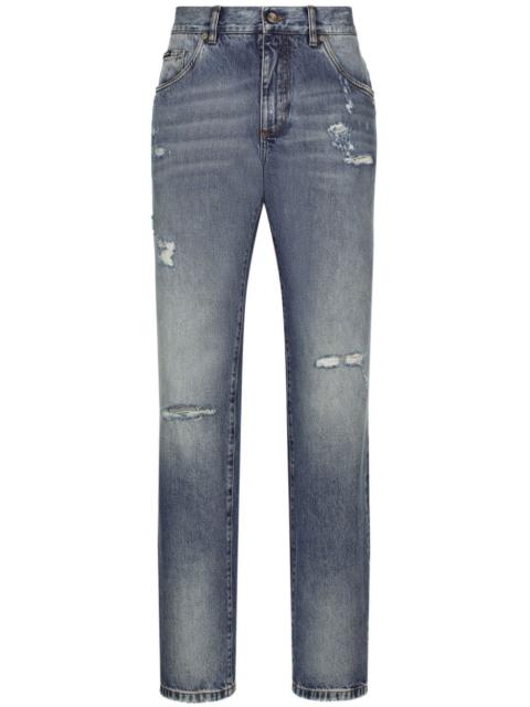 Dolce & Gabbana loose-legged distressed jeans