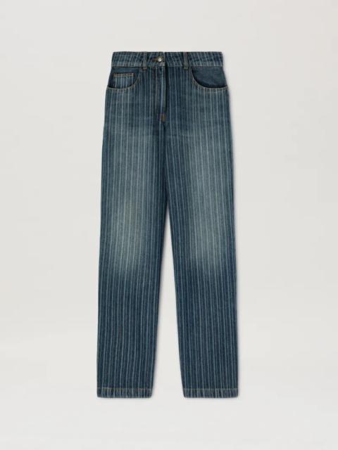 Palm Angels Laser pinstriped denim pants