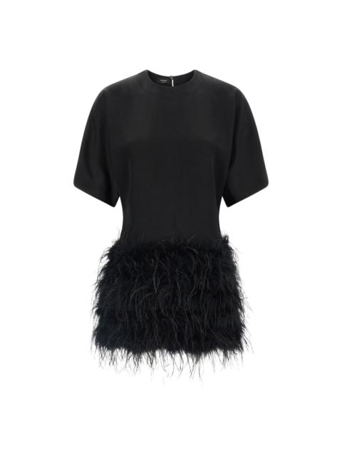 PINKO feather-trimmed dress