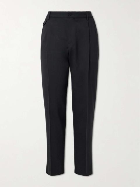 Straight-Leg Pleated Wool-Blend Twill Trousers