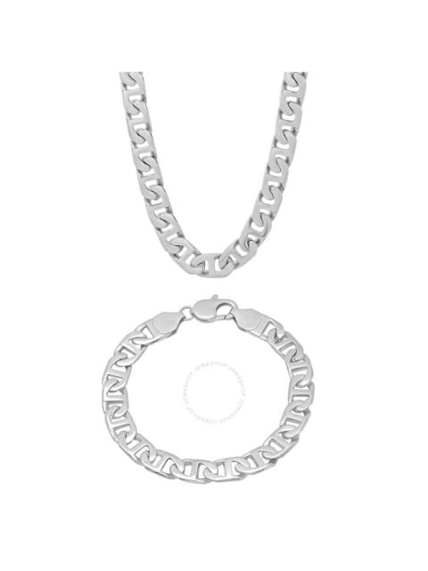 Robert Alton - Robert Alton Mariner Link Stainless Steel Necklace and Bracelet Set for Men
