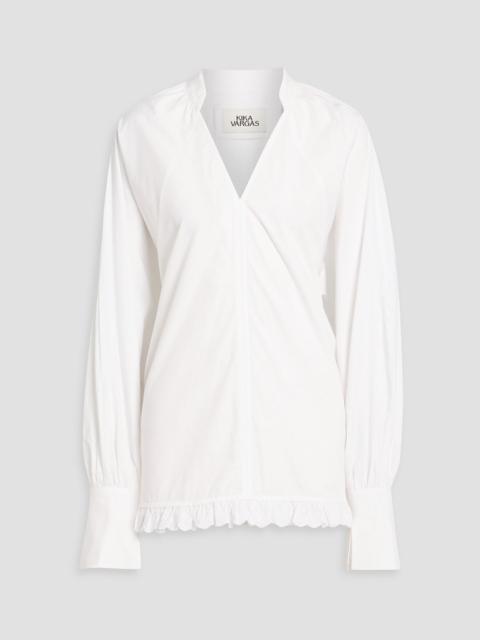 KIKA VARGAS America ruffled cotton-poplin blouse