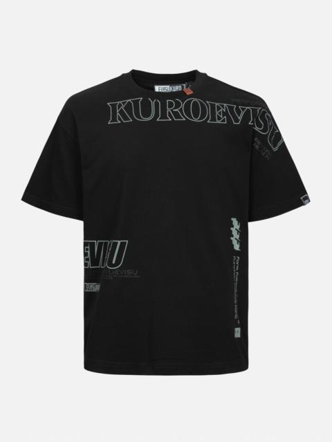 EVISU Logo and Slogan Print Fashion Fit T-Shirt