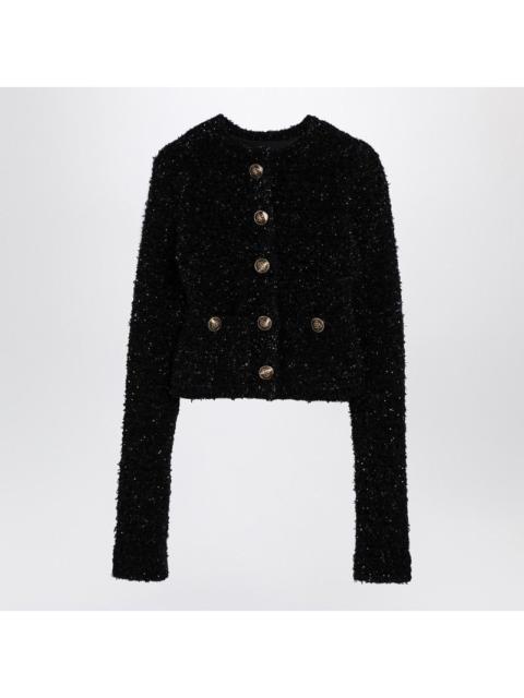 Balenciaga Black cotton blend tweed cropped cardigan