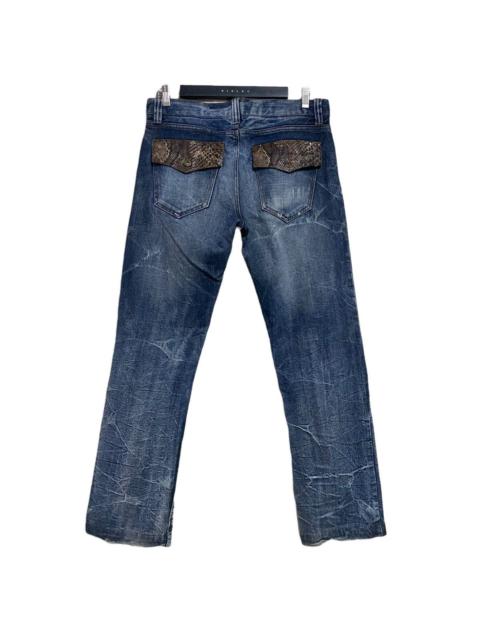 Other Designers Japanese Brand - Takeo Kikuchi Denim Snake Skin Flap Flare Jeans