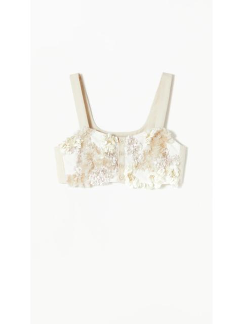 Plan C Cream Sequinned Corset Top