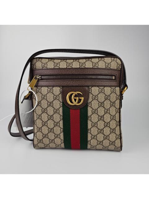 GUCCI GUCCI Ophidia Small $1500 Beige And Ebony GG Canvas Messenge