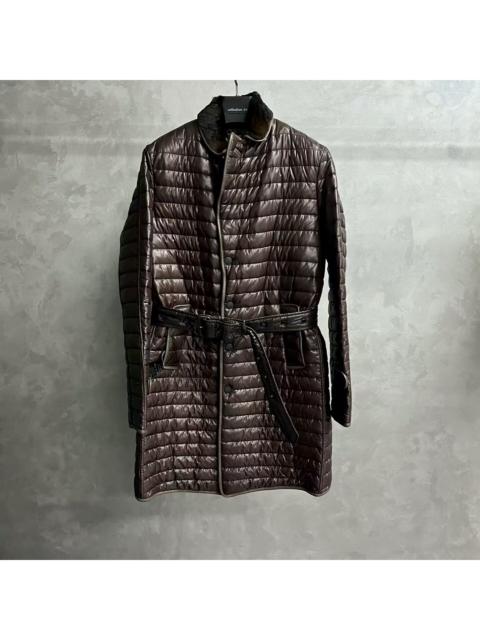 Burberry Burberry Dark Brown Striped Lambswool-Blend Jacket with Mink Fur Collar