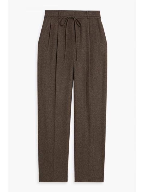 Other Designers Belted wool-blend flannel straight-leg pants