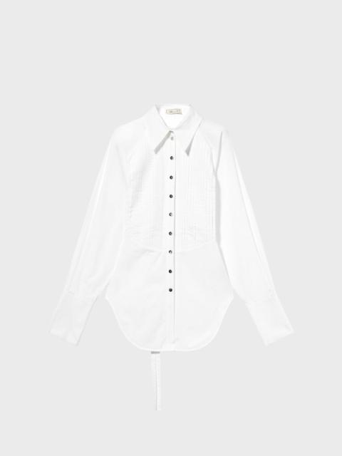 Blumarine PLEATING POPLIN SHIRT WITH BELT
