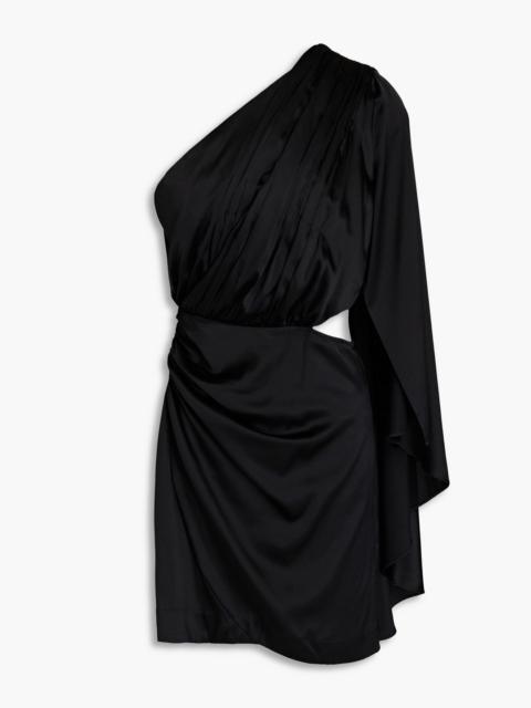 RETROFÊTE Mae one-sleeve cutout silk-blend satin mini dress