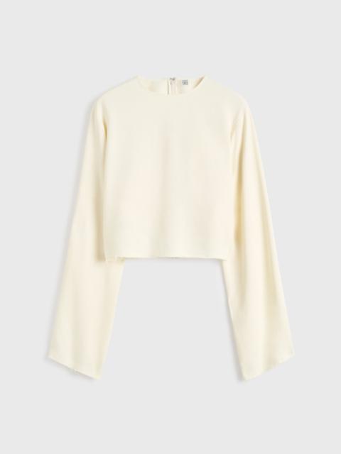 TOTEME Cropped sablé blouse macadamia