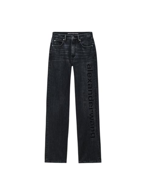 Alexander Wang Ez Mid Rise Jean With Mesh Logo