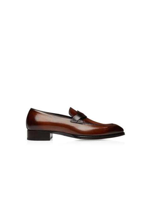 TOM FORD BURNISHED LEATHER ELKAN TWISTED BAND LOAFER