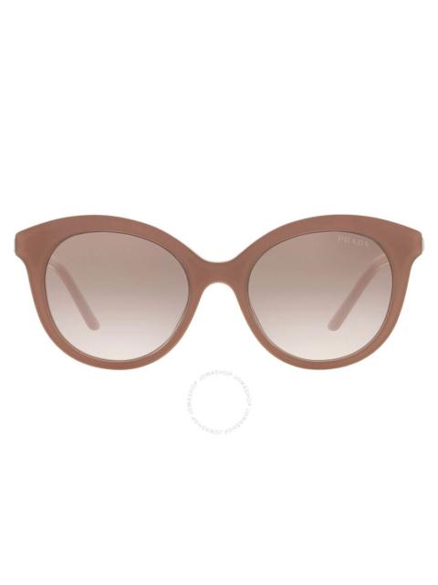 Prada Prada Clear Gradient Brown Round Ladies Sunglasses PR 2YS 01Y1L0 51