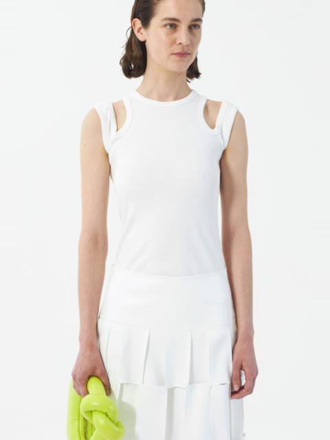 A.W.A.K.E. MODE ORGANIC COTTON MULTI STRAP TANK TOP WHITE