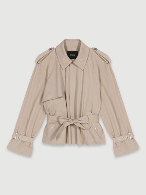 maje Short studded trench coat