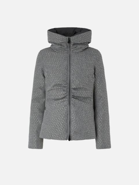 PINKO FULLY RHINESTONED SHORT DOWN JACKET