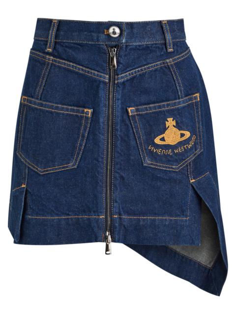 Vivienne Westwood Sailor Logo-embroidered Denim Mini Skirt